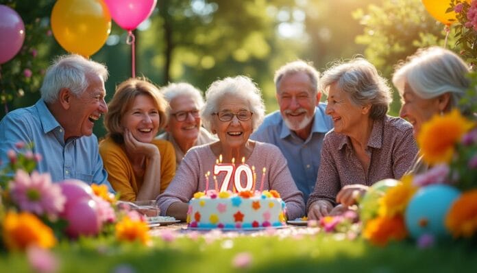 Célébrer 70 ans de vie avec humour et pensées positives découvrez comment célébrer 70 ans de vie avec humour et des pensées positives. un voyage rempli de souvenirs, de rires et d'optimisme pour accueillir cette nouvelle décennie avec joie et sérénité.